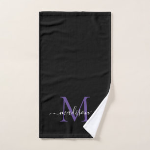 Eleganter, einfacher, Lila Name für Monogramm Handtuch