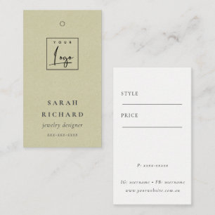 Eleganter einfacher Minimal-Kraft-White-Logo-Preis Visitenkarte