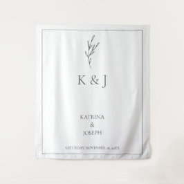 Eleganter einfacher Minimalistischer Hochzeitstil Wandteppich