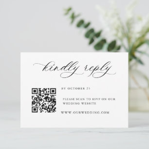 Eleganter einfacher minimalistischer Kalligrafie-Q RSVP Karte