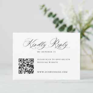 Eleganter einfacher minimalistischer Kalligrafie-Q RSVP Karte