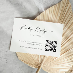Eleganter einfacher Minimalistischer QR-Code RSVP Karte