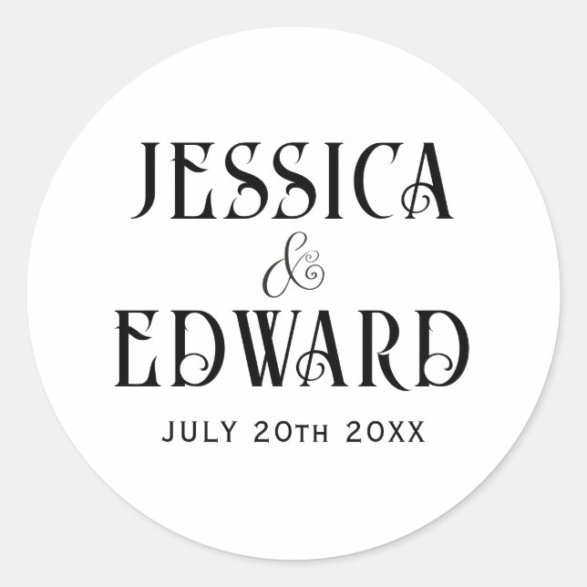 Eleganter einfacher, moderner Minimaler Script-Fot Runder Aufkleber (Vorderseite)