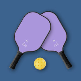 Eleganter einfacher Monogram Light Lila Personal Pickleball Schläger