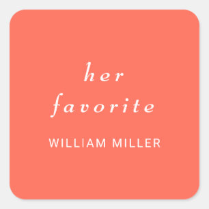 Eleganter einfacher Neon Flare mit Monogram Weddin Quadratischer Aufkleber