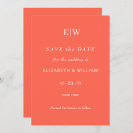 Eleganter einfacher Neon Flare mit Monogram Weddin Save The Date