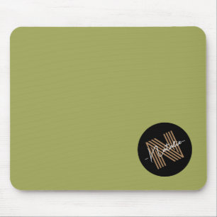 Eleganter, einfacher Oliven- und Schwarzwurzel Mit Mousepad