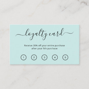 Eleganter einfacher Schönheitssalon Aquamarin Türk Treuekarte