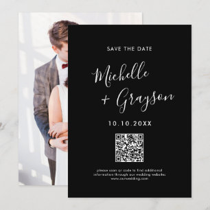 Eleganter einfacher Schwarzer Minimalistisch Moder Save The Date