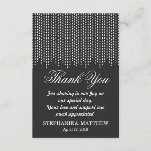 Eleganter einfacher, schwarzer u. weißer fallender dankeskarte