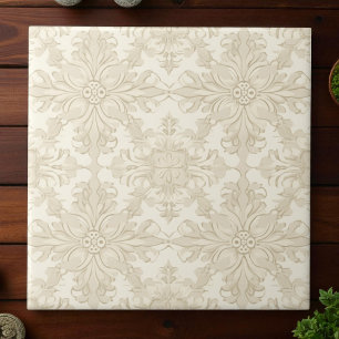 Eleganter einfacher weicher Beige-Damaskus Fliese