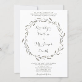 Eleganter Einladung zur Hochzeit Grauer Blumenstra