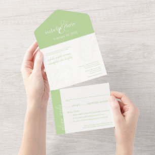Eleganter Einladung zur Hochzeit, Mint All-in-One