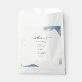 Eleganter Einladungs-Blauer und Gold-Minimal für H Geschenktütchen