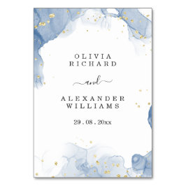 Eleganter Einladungs-Blauer und Gold-Minimal für H Tischnummer