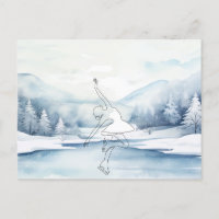 Eleganter Eis Skater im Winter Wonderland