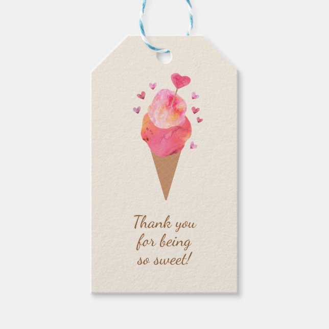 Eleganter Eiscreme Cones Einzigartig Retro Inspiri Geschenkanhänger (Vorderseite)