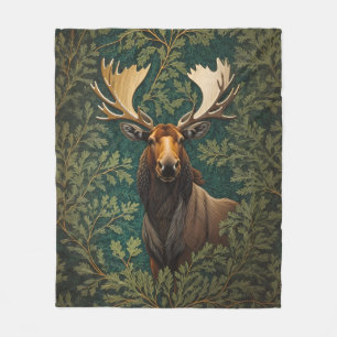 Eleganter Elch im Stil von William Morris Fleecedecke