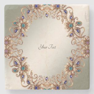 Eleganter Eleganter Goldschmuck Blumen Steinunters Steinuntersetzer