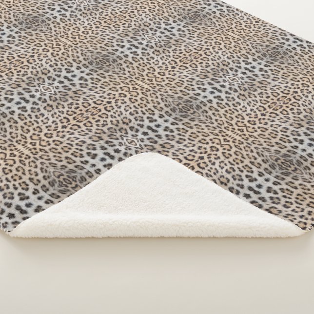 Eleganter, eleganter Leopardengeflecht Sherpadecke (3/4)