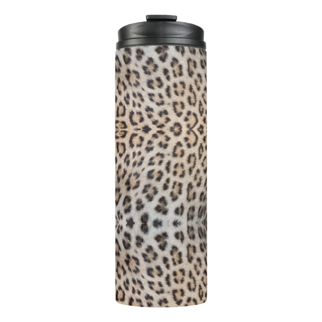 Eleganter, eleganter Leopardengeflecht Thermosbecher (Vorderseite)