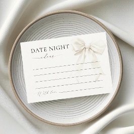 Eleganter eleganter weißer Bow Date Night Ideas Begleitkarte