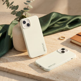 Eleganter Elfenbein Waldgrün Minimalistischer ROUL Case-Mate iPhone 14 Hülle