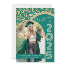 Eleganter Emerald Green & Gold Arch Foto Abschluss