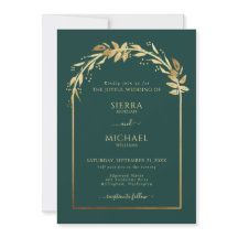 Eleganter Emerald Green Golden Foliage Wedding Arc