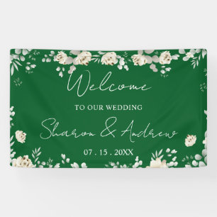 Eleganter Emerald Green Wedding Welcome Banner