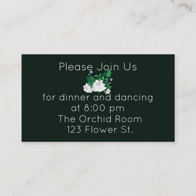 Eleganter Empfang Begleitkarte (Vorderseite)