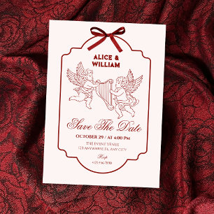 Eleganter Engel Cupid Musik Hochzeit Save The Date