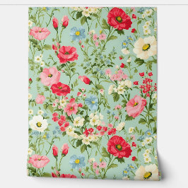 Eleganter English Country Wildblume Garden Tapete