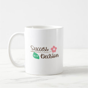 Eleganter Erfolg ist eine Entscheidung Saubere wei Kaffeetasse