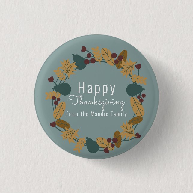 Eleganter Erntedank Birnenkreuzillustration Button (Vorderseite)