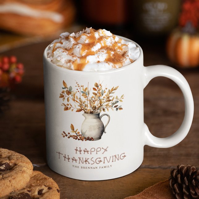 Eleganter Erntedank Fall Friendsgiving-Geschenk Kaffeetasse (Elegant Thanksgiving Fall Friendsgiving Dinner Coffee Mug)