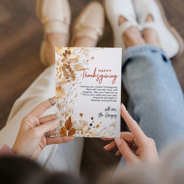 Eleganter Erntedank für Blumenfallen Feiertagskarte (Von Creator hochgeladen)