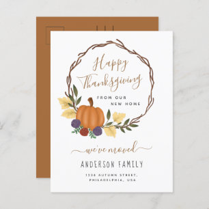 Eleganter Erntedank Herbst Kürbiskrötenbewegung  Ankündigungspostkarte