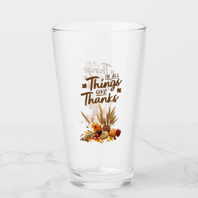 Eleganter Erntedank unterhaltsam Glas (Vorderseite)