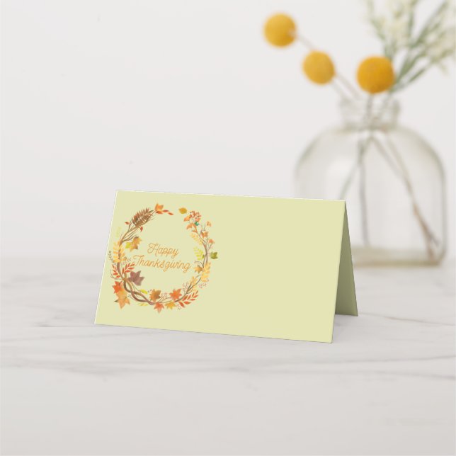 Eleganter Erntedank unterhaltsam Platzkarte (Vorderseite)