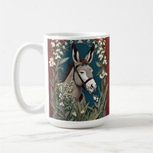 Eleganter Esel und Maiglöckchenblumen Kaffeetasse