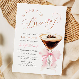 Eleganter Espresso-Baby braut sich zusammen Einladung
