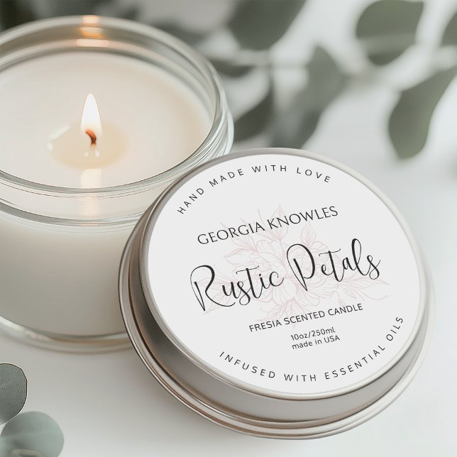 Eleganter Etikettenaufkleber Weiß Runder Aufkleber (Von Creator hochgeladen)