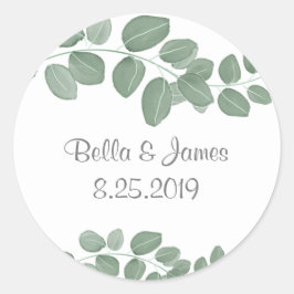 Eleganter Eucalyptus Classic Round Sticker