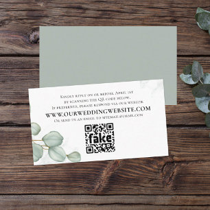 Eleganter Eukalyptus-Blätter Einfache Foliage QR-C Visitenkarte
