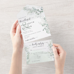 Eleganter Eukalyptus Botanischer Salbei QR-Code Ho All In One Einladung