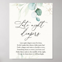 Eleganter Eukalyptus Spätnächtliche Windeln Poster