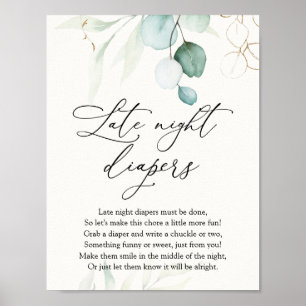 Eleganter Eukalyptus Spätnächtliche Windeln Poster