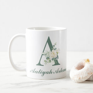 Eleganter Eukalyptus und benutzerdefinierte Rose I Kaffeetasse