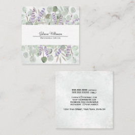 Eleganter Eukalyptus und Lavender Quadratische Visitenkarte